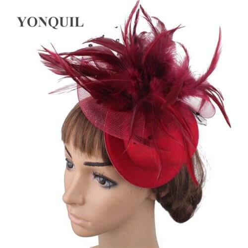 Show Banquet Hats Hair Clips Wedding Fashion Fascinator Headbands Flowers Feather Girls Show Hair Accessories Married Millinery