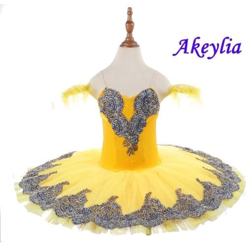 Gold Professional Ballet Tutu pink lilac Women black blue Ballet Costumes Pancake Tutu peach yellow pancake tutu velvet 18081