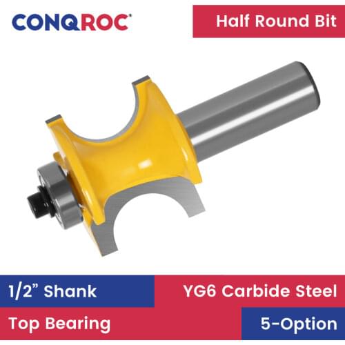 1/2" 12.7mm Straight Shank Bull Nose Router Bit with Bearing Woodworking Milling Cutter