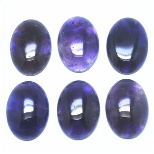 10pcs Natural Amethysts Stone Cabochons Oval Shape Size 10x14mm 12x16mm 13x18mm 15x20mm 18x25mm Beads CABS NO HOLE
