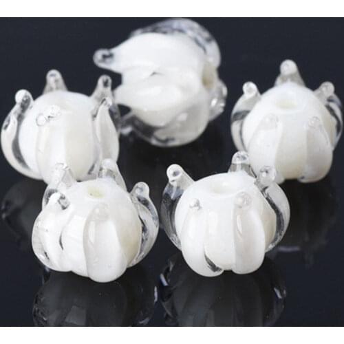 10mm Round Flower Shape Handmade Lampwork Glass Loose Beads For DIY Crafts Jewelry Making Findings