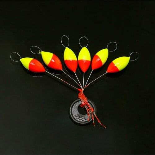 60pcs (10packs) Oval Fishing Float Seven-satr Float Mixedcolor 6 in 1 Space Bean Carp Fishing Accesories Pesca Fishing Buoy X348