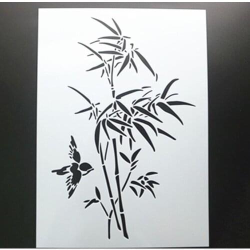 Bamboo Layering Stencil For Drawing Walls Painting Template Scrapbooking Stamps Decorative Embossing DIY Craft Tools Reusable