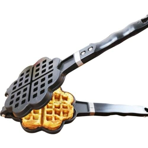 Household Waffle Maker Heart Shape Non-stick Metal Waffle Mould Cake Baking Pan Kitchen Baking Tool Waffle Mold Accessories