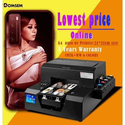 DOMSEM inkjet printer For EPSON L805 a4 uv printer full automatic print three phone cases at the same time