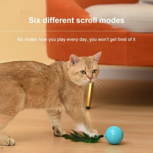 Electric Cat Toy Ball Interactive USB Charging Automatically Turning Rolling Cat Playing Toy Teasing Ball Luminous Cat Toy 2021