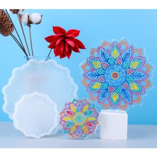Resin Mold Kit Silicone Molds for Epoxy Resin Sun Flower Cup Mat Decoration Mirror Diy Jewelry Making Kit