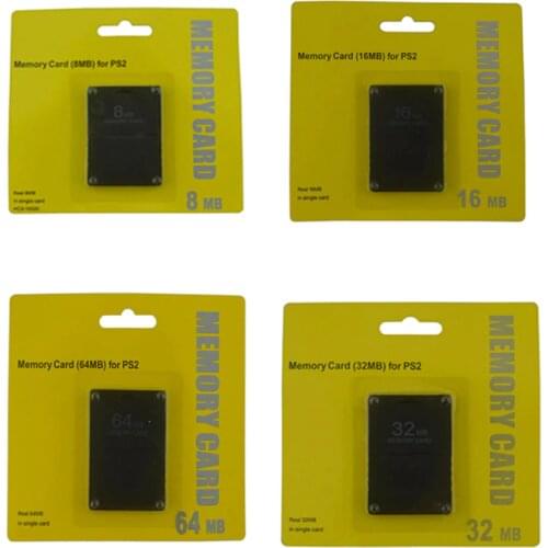 10 pcs a lot Memory Card 8MB/16MB/32MB/64MB Megabyte Memory Card For Sony Playstation 2 For PS2 Black Memory Data Save with FMCB