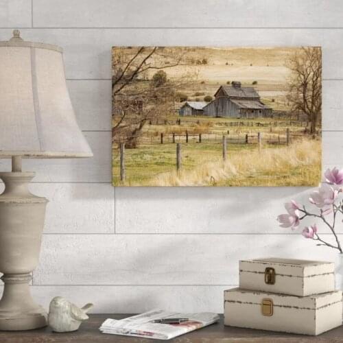 Canvas HD Printed Painting Roadside Barn by Beautiful View Wall Art Poster Home Decor Pictures Living Room Modular No Framework
