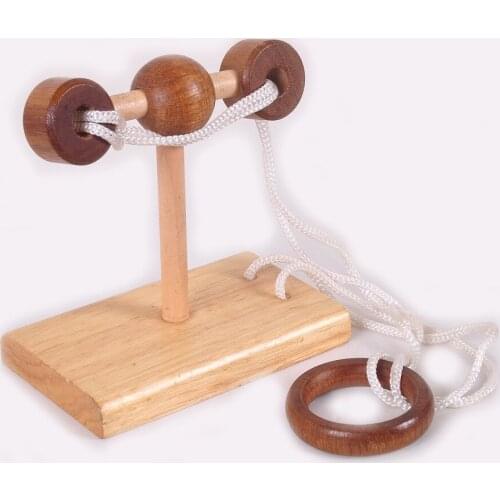 Classic Wooden Rope Puzzle Loop Brain Teaser Game Toys for Adults Children