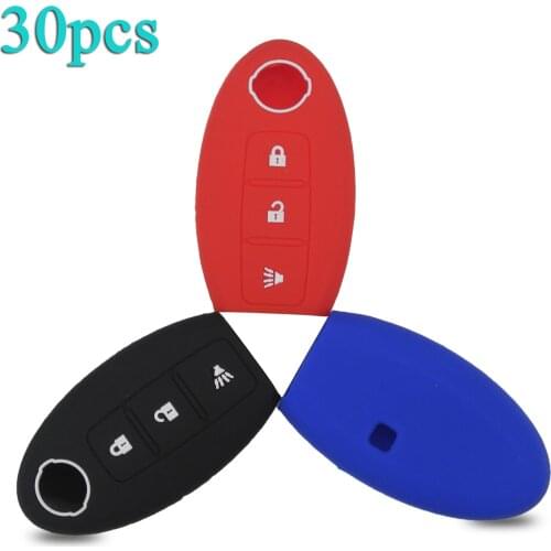 Bilchave 30pcs For Nissan Qashqai J10 J11 X-Trail T31 T32 Kicks Altima Maxima Tiida Murano Teana FOB Silicone Car Key Case Cover