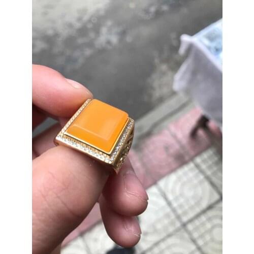 Natural grade A yellow jade ring with 925 sterling silver jadeite jade rings jade jewelry diamond rings for women men rings