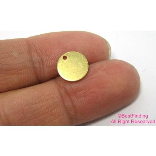 Brass charms Round 10mm Raw brass charm Round tags -100pcs R128