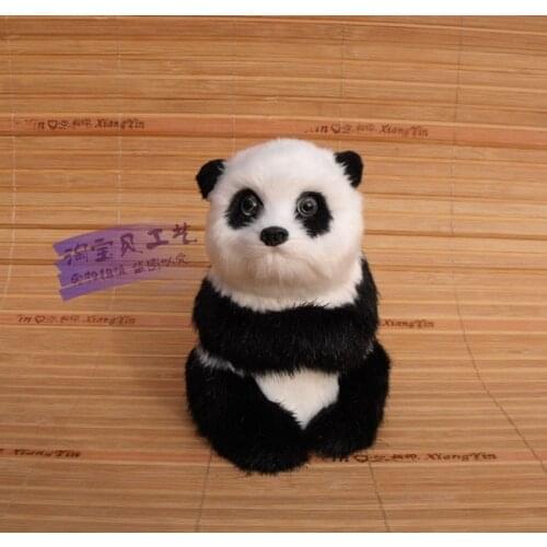 Small cute simulation sitting panda toy polyethylene&fur white&black panda doll gift about 10x8x11cm 2458