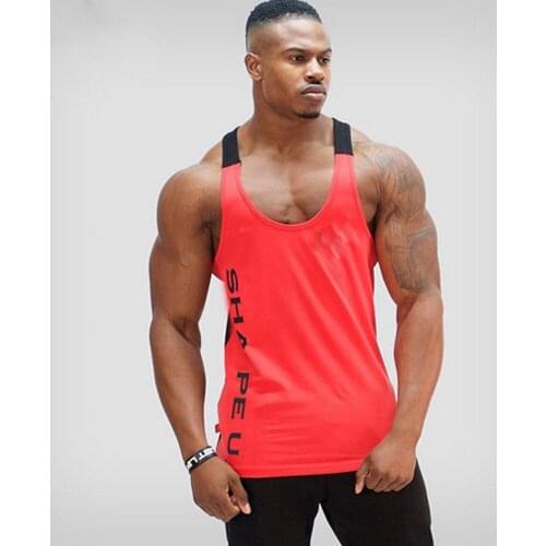 Gym Men Stringer Tank Top Men Fitness Singlets Muscle Vest Tee Mens Tank Tops Shirt Gym Top Fitness Clothing Vest Sleeveless