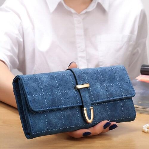 Fashion Long Women Wallet Sewing Thread Coin Purse Elegant Ladies Hasp Clutch Phone Purses Card Holder Wallet Portefeuille Femme