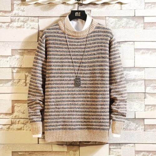 Fashion Classic Striped Sweater MenS Oversize Pull Plus Size M-5XL 2020 Long Sleeves Pullover For Spring Winter