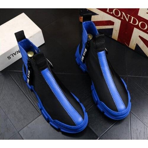 New Fashion Mens 2020 comfort thick bottom zipper Casual Shoes sneakers Male high-tops flats loafers Hip-hop rock skateboard