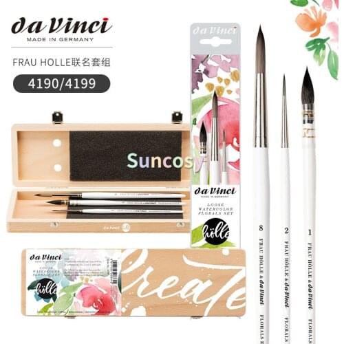 Da Vinci Frau Holle Series 4190/4199 Watercolor Brushes Set, "flower Design" , Writing Artistic Fonts