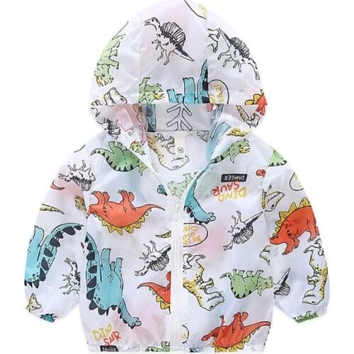 2020 new summer kids Sunscreen clothes boys girls dinosaur hoodies sweatshirts Comfortable Ultrathin guards baby Toddler tops