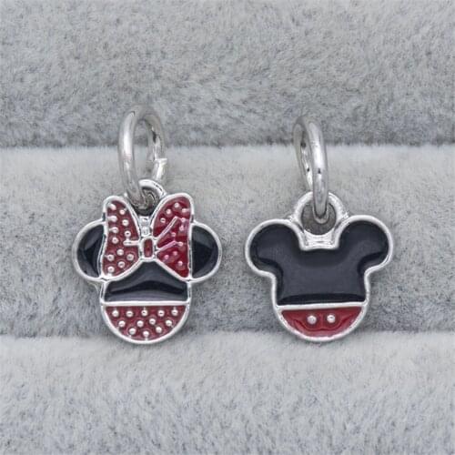 2021 NEW DIY European Beads Cartoon Mouse Minn Pendant Beads Charms Fit Original Bracelet Bangles Big Hol Beads Creative Gift