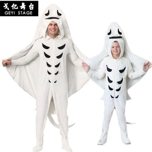 New Kids Jumpsuit Cosplay Costume Shark Stage Clothing Fancy Dress Halloween Christmas Props Onesies for Adults Jumpsuit