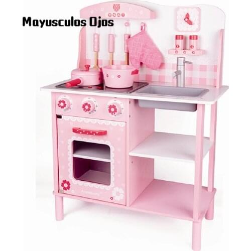 New Play House Kitchen Childrens Simulation Cooking Wooden Baby Educational Toys For Boys And Girls