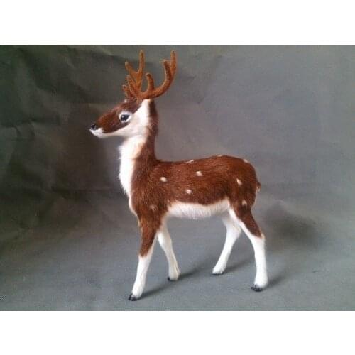 New sika deer hard model toy,polyethylene&furs simulation deer toy about 18x25cm 0775