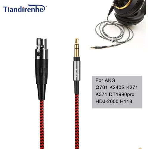 New Headphone cable For AKG Q701 K240S K271 K371 DT1990pro HDJ-2000 H118 High purity 6N 0FC (99.999% oxygen-free copper cable)