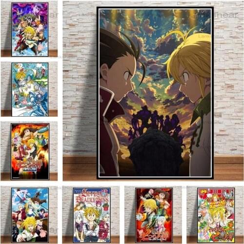 New Cartoon Art Decor Japanese Animethe Seven Deadly Sins Poster Living Kids Room Wall Home Decor Quality Canvas Painting Cute
