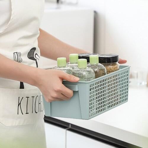 OAPE Desktop Cosmetics Snacks Toys Sundries Kitchen Hollow Storage Baskets Rectangular Plastic Frame Storage Box