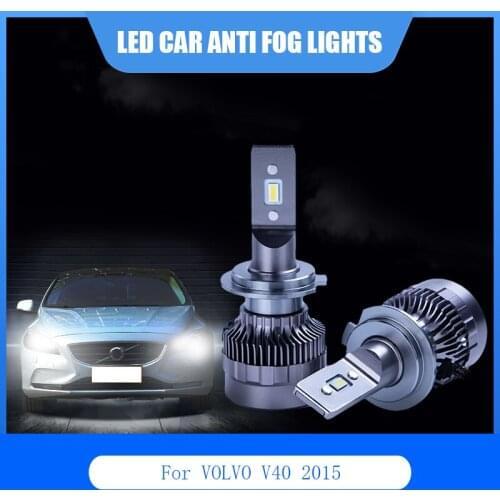 2Pcs For VOLVO V40 2015 LED Car Lights Anti Fog Lamp D3S H7 H9 6000K 12V Car LED Light Headlight Bulbs Kit Auto White Bulb