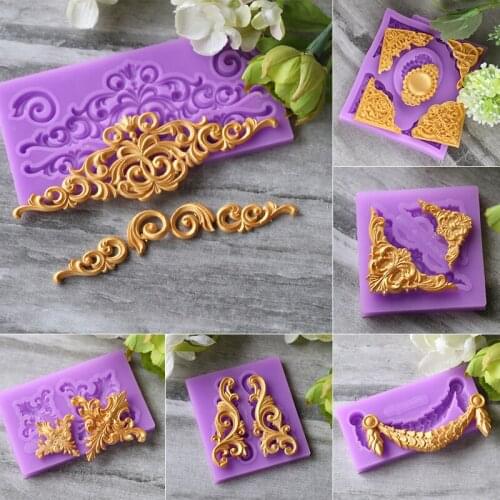 Baroque retro relief mould Classic Vintage trims mold l Classic fondant molds sugarcraft mold Christmas cake decorating mold