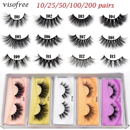 Wholesale Visofree 3D Mink Eyelashes Fluffy Dramatic Eyelashes Makeup Mink Lashes Natural Long False Eyelashes Thick Fake Lashes