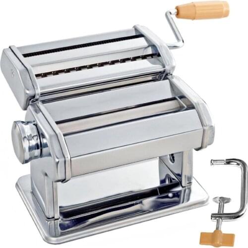 Manual Pasta Maker Dough Presses Lasagne Spaghetti Tagliatelle Maker Machine Cutter, High-grade Stainless Steel