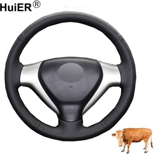 Hand Sewing Car Steering Wheel Cover Volant Top Cow Leather Funda Volante For Honda City 2007 2008 Fit 2007 2008 Jazz 2007 2008