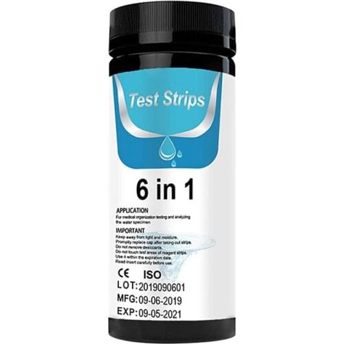 Pool Test Strips,6 in 1 PH Test Strips Acid Alkaline Test Strips for Saliva,Drinking Water,Soap,Water Quality Test Paper