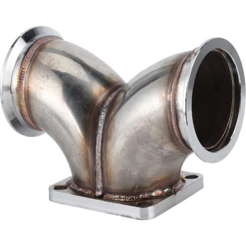 V-Band Dual Inlet Y Elbow Adapter 3in for V6 V8 Engine T4 Turbocharger Twin Scroll Flange automobiles accessories