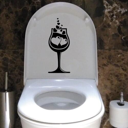 Wine Glass Love Romance Vinyl Wall Sticker Toilet Decal Home Decor 6WS0140