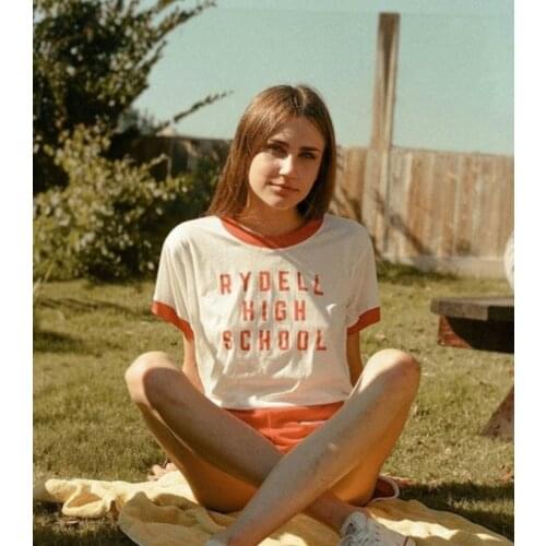 Vintage Lycra Cotton Summer Tops Plus Size RYDELL High School Women T Shirts Short Sleeved Casual Tee Shirt Uzzlang t shirts New