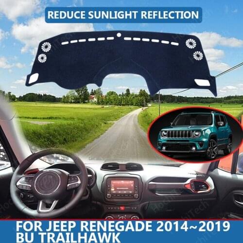 Car Inner Dashboard Cover Capet Cape for Jeep Renegade 2014~2019 BU Trailhawk Dashmat Sunshade Pad Cover Dash Mat
