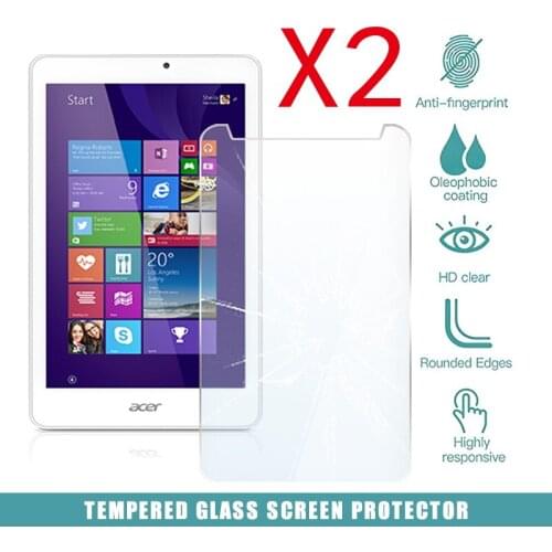 2Pcs Tablet Tempered Glass Screen Protector Cover for Acer Iconia Tab 8 W1-810 8 Inch Anti-Fingerprint Tempered Film