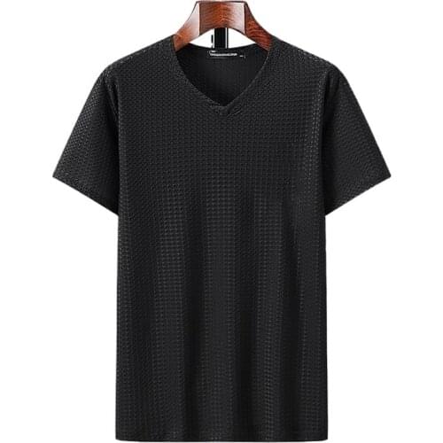 2021 new men summer t-shirts short sleeve plus size big sale man Casual 11XL 10XL 12XL Mulberry silk V-neck short sleeves t-shir
