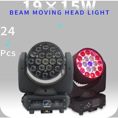 24pcs/lots 19x15w Led RGBW 4in1 Wash/Zoom Light DMX512 Moving Head Light Professional Show Stage Light 19*15w LED Stage Machine