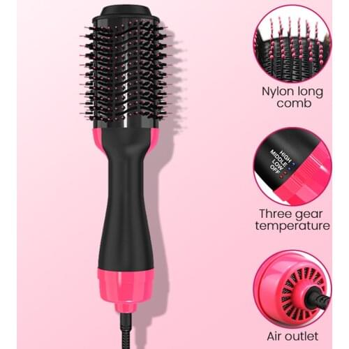 Professional 3 in 1 One Step Hair Dryers And Volumizer Hot Air Brush Straightening Curling Hair Straightener Brush Styling Tools