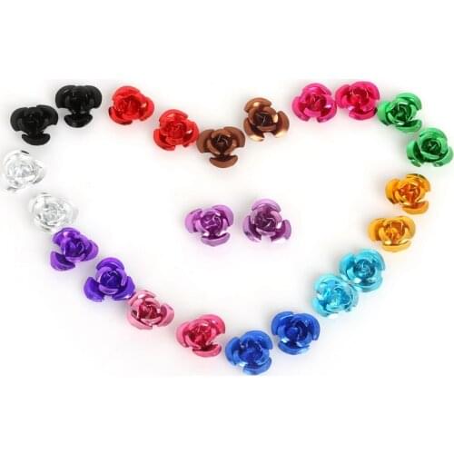 300pcs Hot Selling 12mm diameter, Stereo Rose Flower Aluminum beads caps Spacer, hole size 1mm For DIY Fashion Bracelet necklace