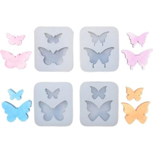 4 Pcs Butterfly Epoxy Resin Mold Car Aromatherapy Plaster Silicone Mould DIY Crafts Jewelry Ornaments Home Decorations Cast Tool