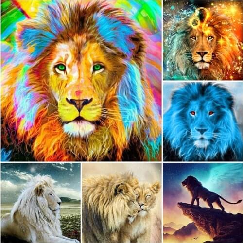 5D DIY Diamond Painting Full Square Lion King Series Cross Stitch Mosaic Picture of Rhinestones Decor Diamond Embroidery Animal