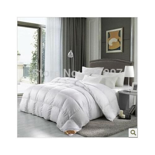 White High Quality 410GSM Square Grid Bedding Duck Down Quilt Doona Comforter Blanket King Or Make Any Size