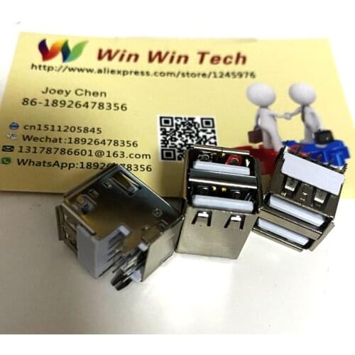 Free shipping 20pcs Notebooks/Laptops Double USB Socket Connector 10mm sink type